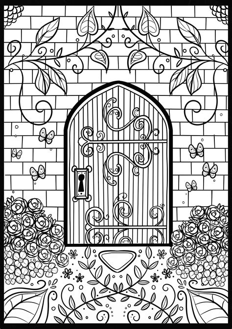 Secret Garden Door Drawing