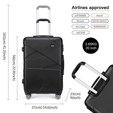 Kono Valise Cabine Cm Bagage De Voyage Main Rigide En Abs Valise