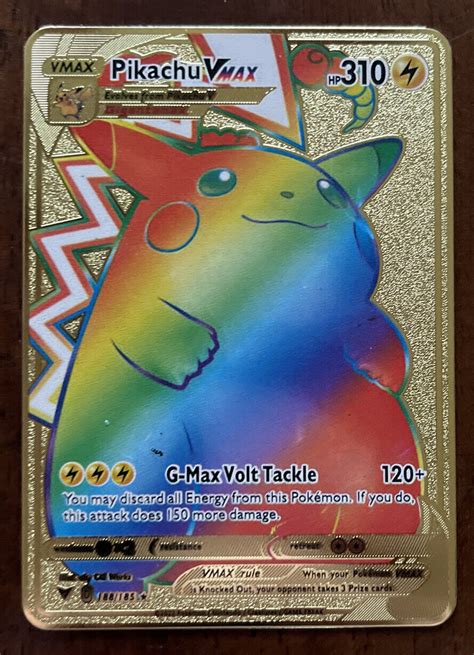 Rainbow Pikachu Vmax Gold Metal Pikachu Pokemon Card Values Mavin