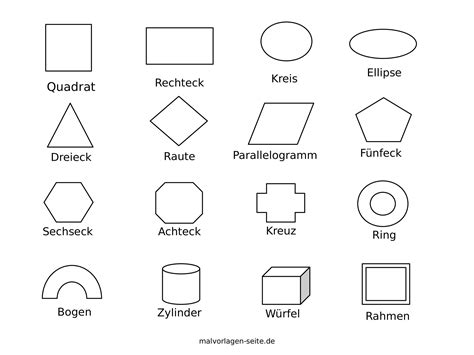 Geometrische Formen Grundschule Ausmalbild Kostenlos Herunterladen