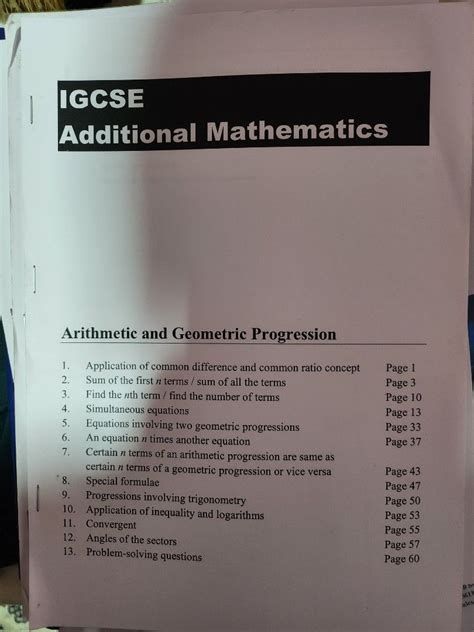 Cambridge IGCSE Additional Mathematics Past Papers Hobbies Toys