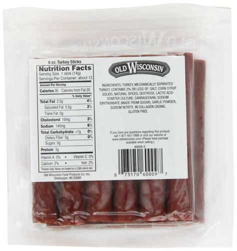 Old Wisconsin Summer Sausage Nutrition Facts - Nutrition Ftempo