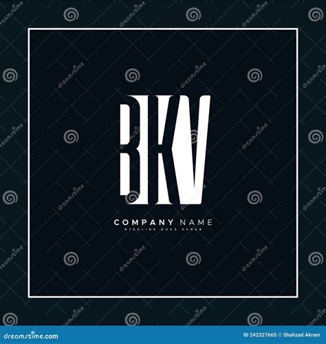 Simple Business Logo For Initial Letter Bkv Alphabet Logo Stock