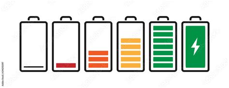 Battery Charge Indicator Icons From Blank To Fully Charged Vector