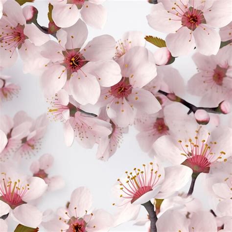 Premium Photo Blooming Sakura Seamless Pattern