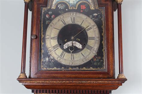 8 Ft Antique Oak Tall Case Clock Ebth