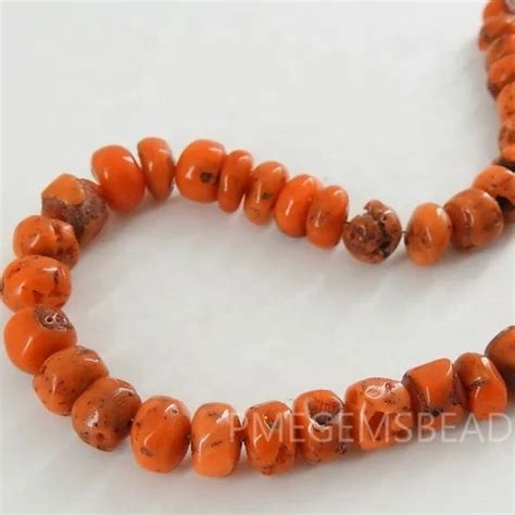 Orange Italian Coral Smooth Roundel Bead Handmade Loose Stone Necklace