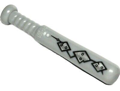 NEW LEGO - Figure Accessory - Baseball Bat Metallic Diamond / L Gray x1 ...