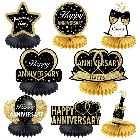 Happy Anniversary Decorations Anniversary Theme Table Honeycomb ...