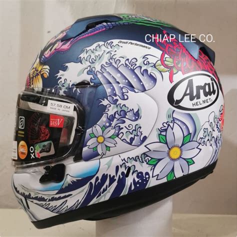 Arai Xd Oriental Flat Blue New Psb Approved Shopee Singapore