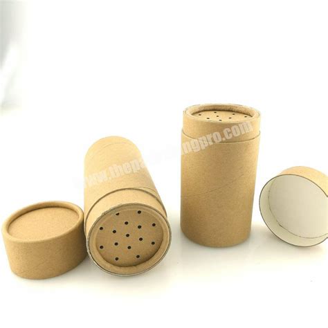 Eco Friendly Spice Packaging Cylinder Paper Packaging Box With Sifter