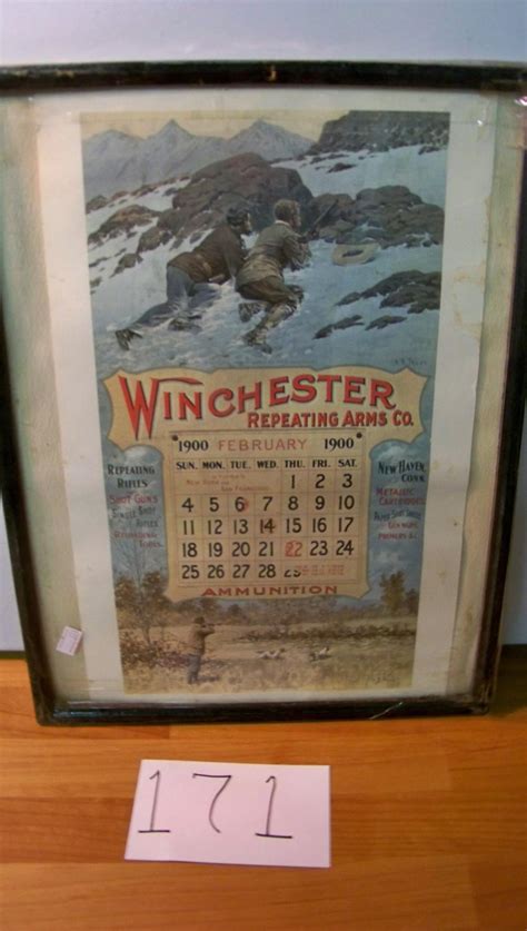 Sold At Auction Vintage Winchester Calendar