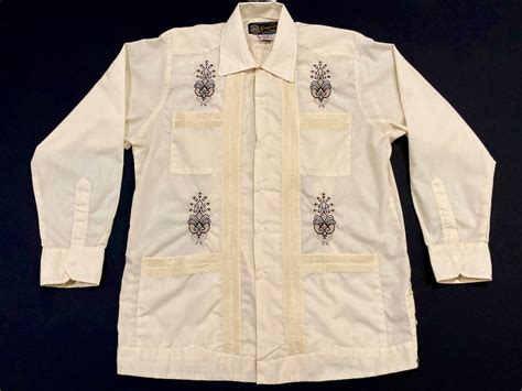 Guayabera Shirt Vintage S Guaya Teca Mexican Wedding Shirt Mens