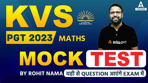 Kvs Pgt Maths Mock Test Questions Exam