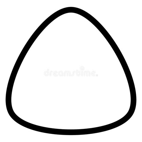 Rounded Triangle Contour, Outline Shape. Soft, Smooth Design Element Stock Vector - Illustration ...