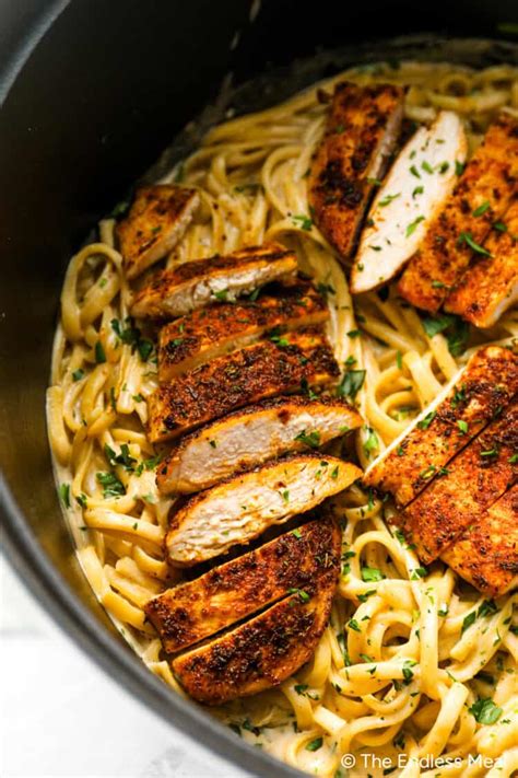 Blackened Chicken Alfredo Pasta The Endless Meal®