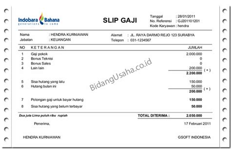 PT Indobara Bahana Info Gaji Tunjangan Benefit Slip Gaji Dan