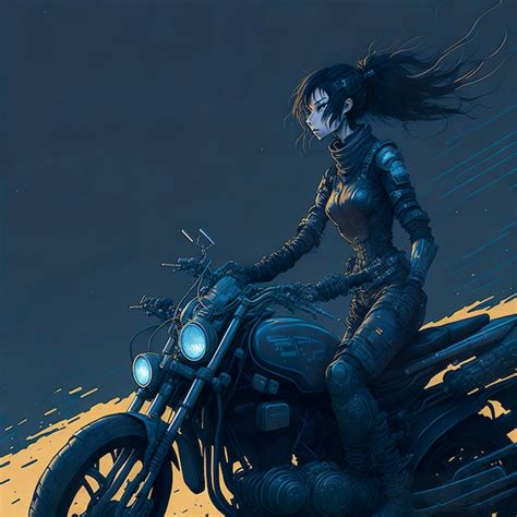 Premium AI Image | A woman on a motorcycle with the word ghost on it