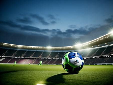 A Soccer Ball Sitting On Top Of A Green Field Image Design ID