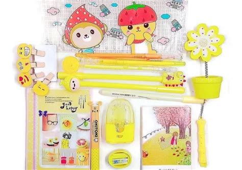 Kit Papeleria Kawaii Amarillo Envío gratis