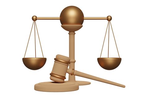 3d wooden judge gavel, hammer auction with stand, justice scales icon