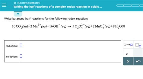 Solved Write Balanced Half Reactions For The Following Redox