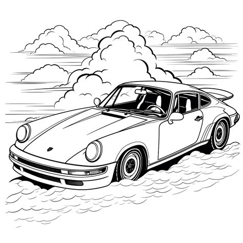 Klassischer Porsche Ausmalbild Kostenlos Herunterladen