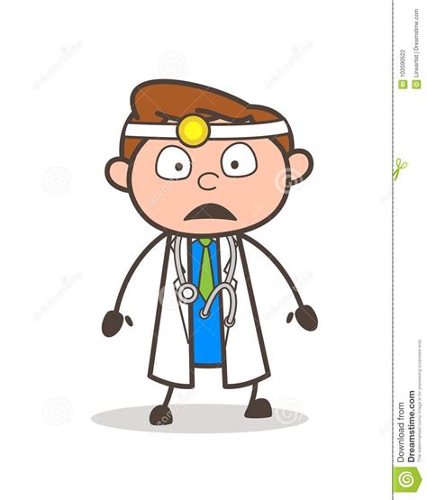 Illustration Karikatur Doktor Shocked Face Vector Stock Abbildung