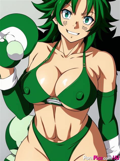 Buxom Hentai Babe Izuku Midoriya Shows Her Big Boobs Her Puffy Pussy