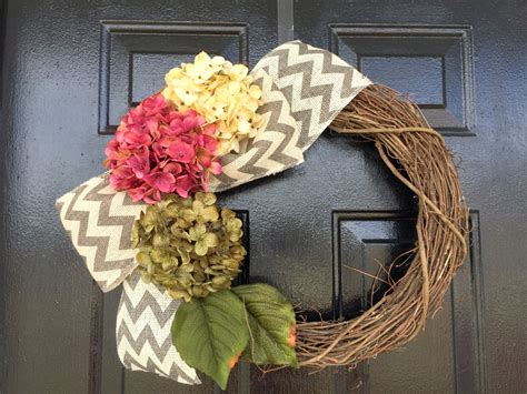 Pink And Green Hydrangea Wreath Spring Wreath Wreath For Etsy