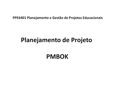 PDF Planejamento De Projeto PMBOK USP Definir Escopo Iar EA