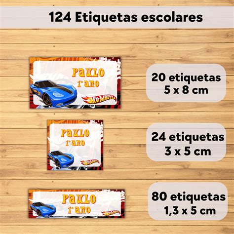 Etiquetas Escolares Hot Wheels Elo Produtos Especiais