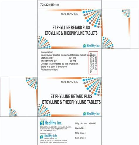 Etofylline Mg Theophylline Mg Tablets At Rs Strip Asthma