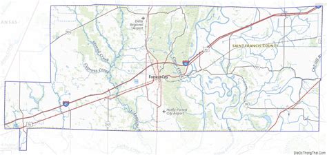 Map of St. Francis County, Arkansas