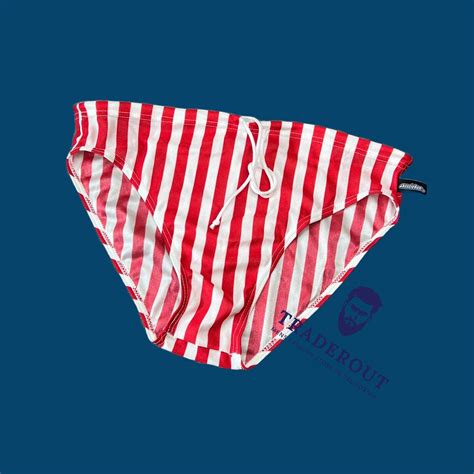 AussieBum Mens RED Stryper Stripe Swim Bikini Brief Swimwear Size S M L EBay