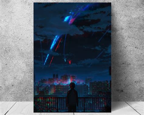 Your Name Comet Split Poster Your Name Print Kimi No Na Wa Poster, 君の名は ...