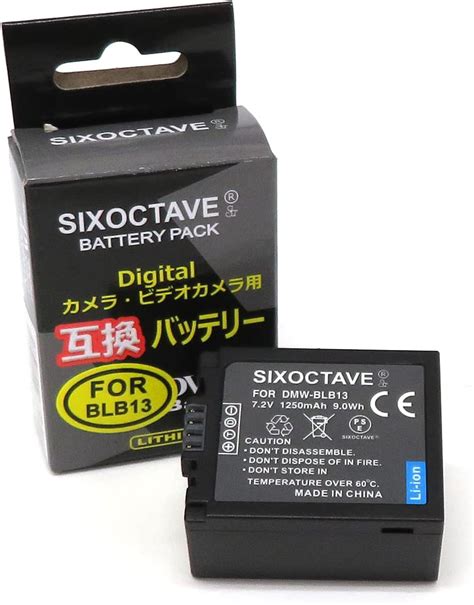 Amazon SIXOCTAVE DMW BLB13 パナソニック 互換バッテリー 純正充電器で充電可能 カメラ残量表示可能