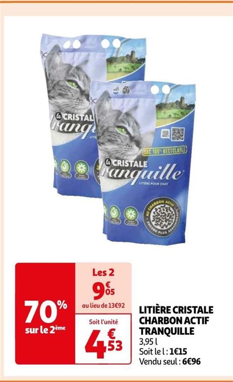 Promo Tranquille litière cristale charbon actif chez Auchan