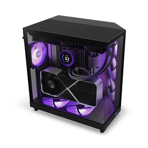 Vỏ Máy Tính Nzxt H6 Flow Rgb All Black Atxmid Towermàu Đen