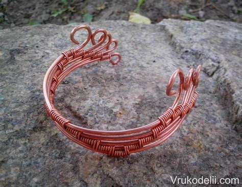 Нежный браслет из медной проволоки / Wire Wrap, Украшения / В рукоделии