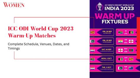 Icc Odi World Cup 2023 Warm Up Matches Complete Schedule Venues Dates And Timings The