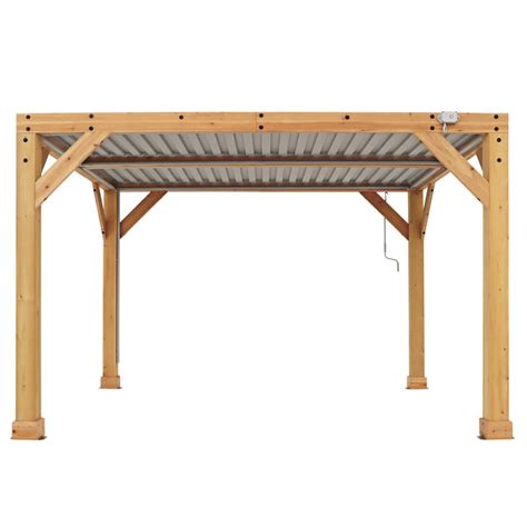 Yardistry Meridian Wood Room Louvered Roof Outdoor Oasis — Backyard Oasis