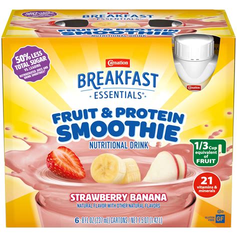 4 Pack Carnation Breakfast Essentials Fruit And Protein Smoothie