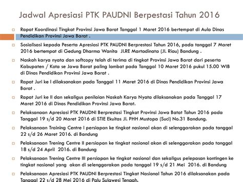 Sosialisasi APRESIASI PTK PAUDNI TINGKAT PROVINSI JAWA BARAT TAHUN 2016