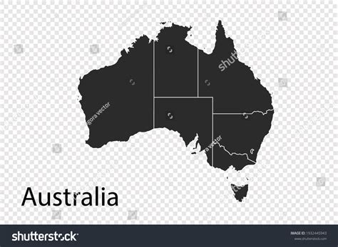 Australia Map Vector Black Color Isolated Stock Vector Royalty Free 1932445943 Shutterstock