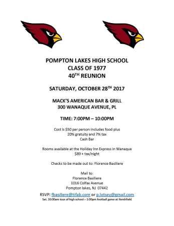 Pompton Lakes High School Reunions - Pompton Lakes, NJ - Classmates