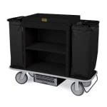 GuestSupply US Forbes Plastic Housekeeping Cart Two Shelves Black