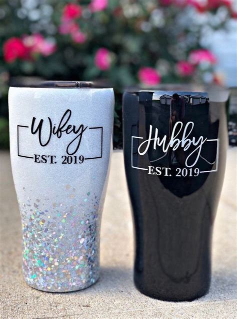 His And Hers Tumblers Etsy In 2021 Wedding Tumblers Bride Tumbler Diy Tumblers