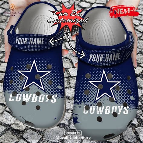 Personalized Name Football Crocs Dcowboys Half Tone Drip Flannel Clog