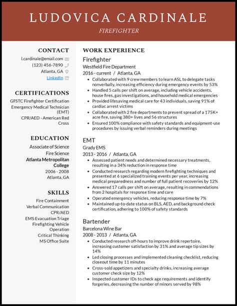 Firefighter Resume Template